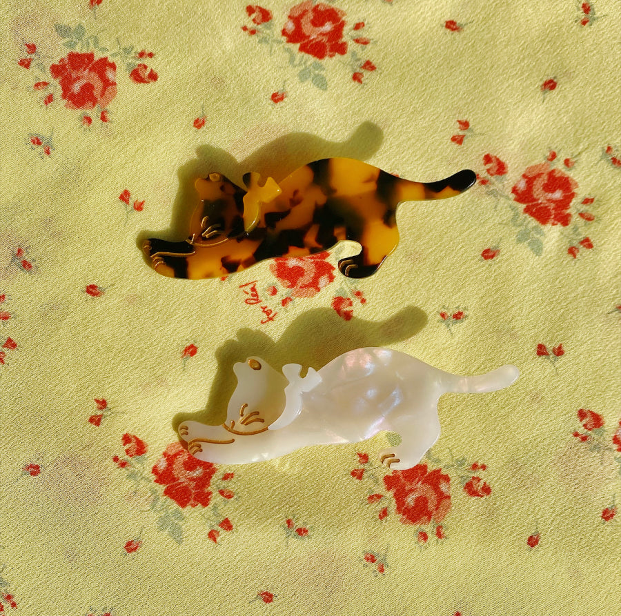 Strechy Cat Hair Clip In Snow｜AKJK