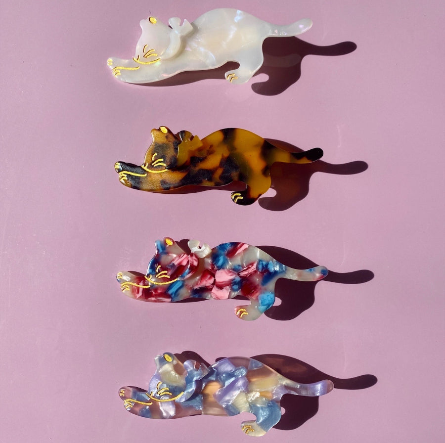 Strechy Cat Hair Clip In Berry Slushie｜AKJK