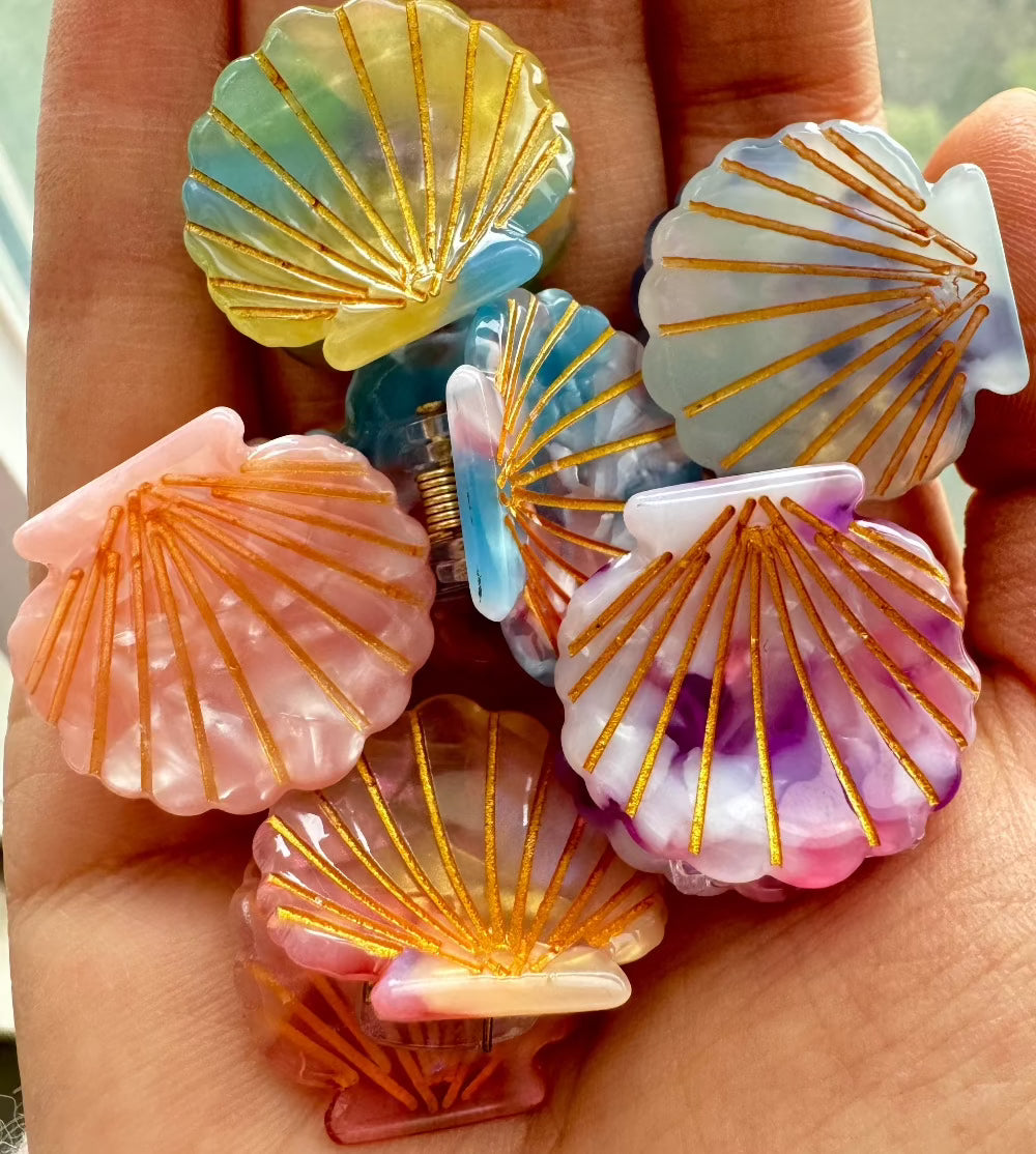 Sea Shell Mini Hair Claw Set(6pcs)｜AKJK