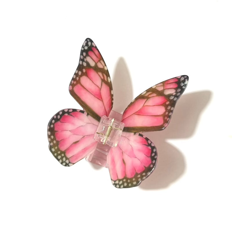 Peleides Pink Morpho Butterfly Hair Claw｜AKJK