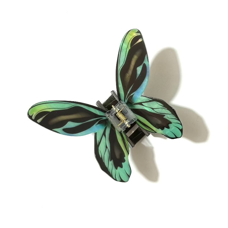 Blue Green Flash Butterfly Hair Claw｜AKJK
