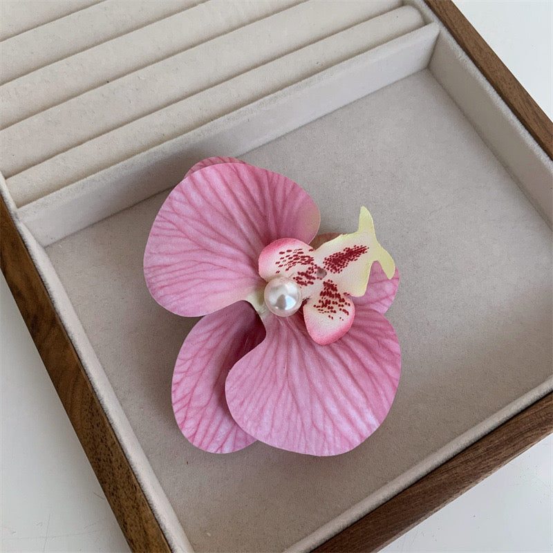 Pink Phalaenopsis Flower Hair Clip｜AKJK