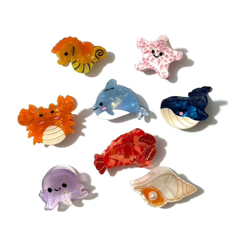 Sea Animals Mini Hair Claw Set(8pcs)｜AKJK
