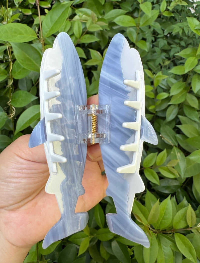 🔥 White Shark Hair Claw – Unique Handmade Hair Accessory | AKJK