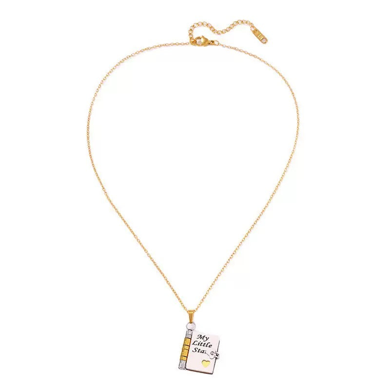 Book Engraved Gift Necklace ｜AKJK