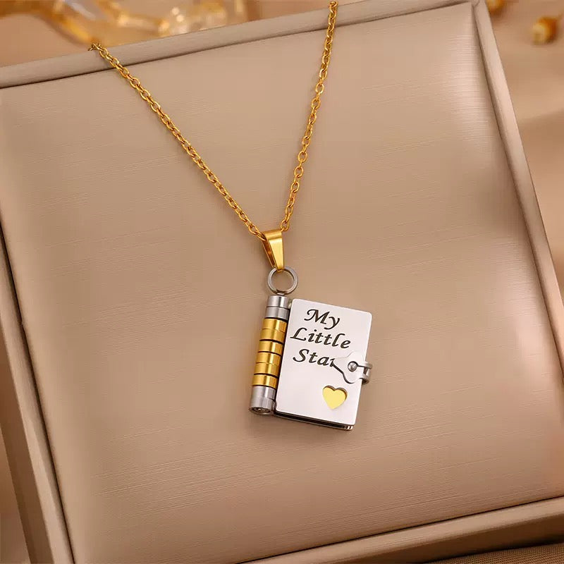 Book Engraved Gift Necklace ｜AKJK