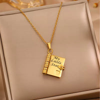 Book Engraved Gift Necklace ｜AKJK