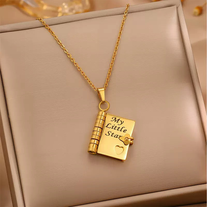 Book Engraved Gift Necklace ｜AKJK