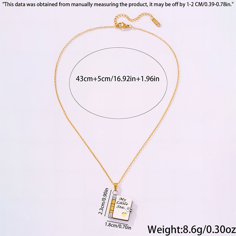 Book Engraved Gift Necklace ｜AKJK