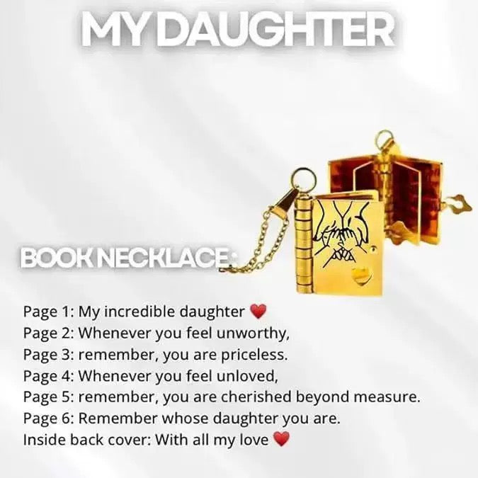 Book Engraved Gift Necklace ｜AKJK