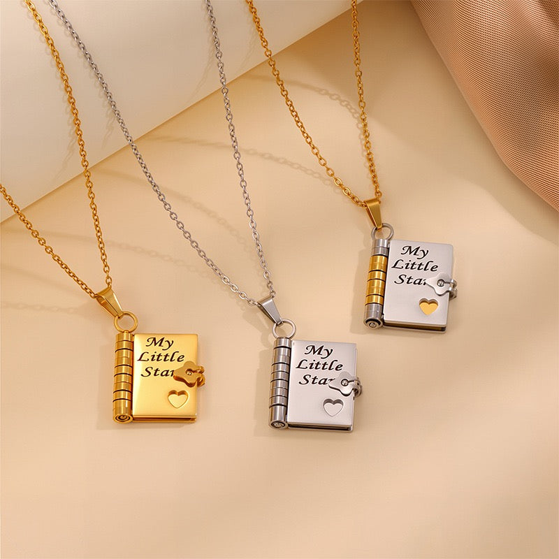 Book Engraved Gift Necklace ｜AKJK