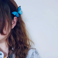 Blue Morpho Butterfly Hair Clip