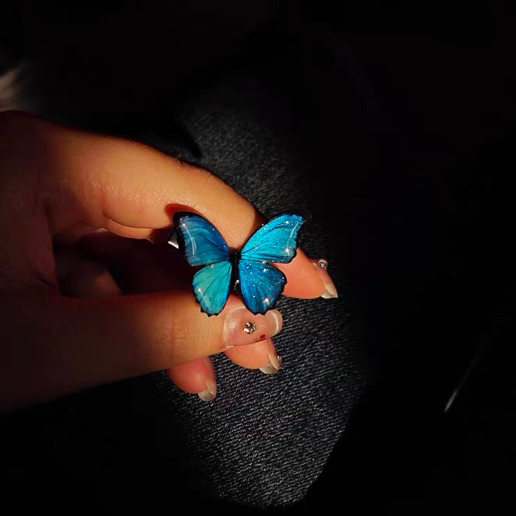 Blue Morpho Butterfly Hair Clip