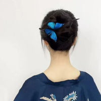 Blue Morpho Butterfly Hair Clip