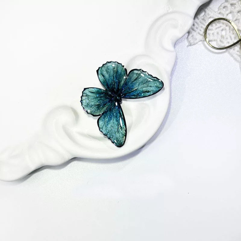 Lake Blue Butterfly Hair Clips