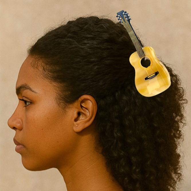 Yellow Acoustic Guitar Hair Claw｜AKJK