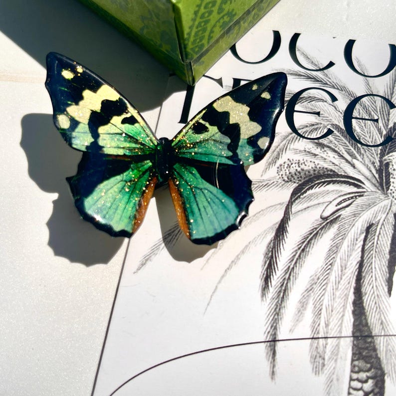 Dark Green Butterfly Hair Clip
