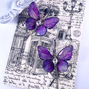 Purple Butterfly Hoop Dangle Earrings