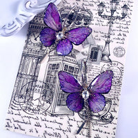 Purple Butterfly Hoop Dangle Earrings