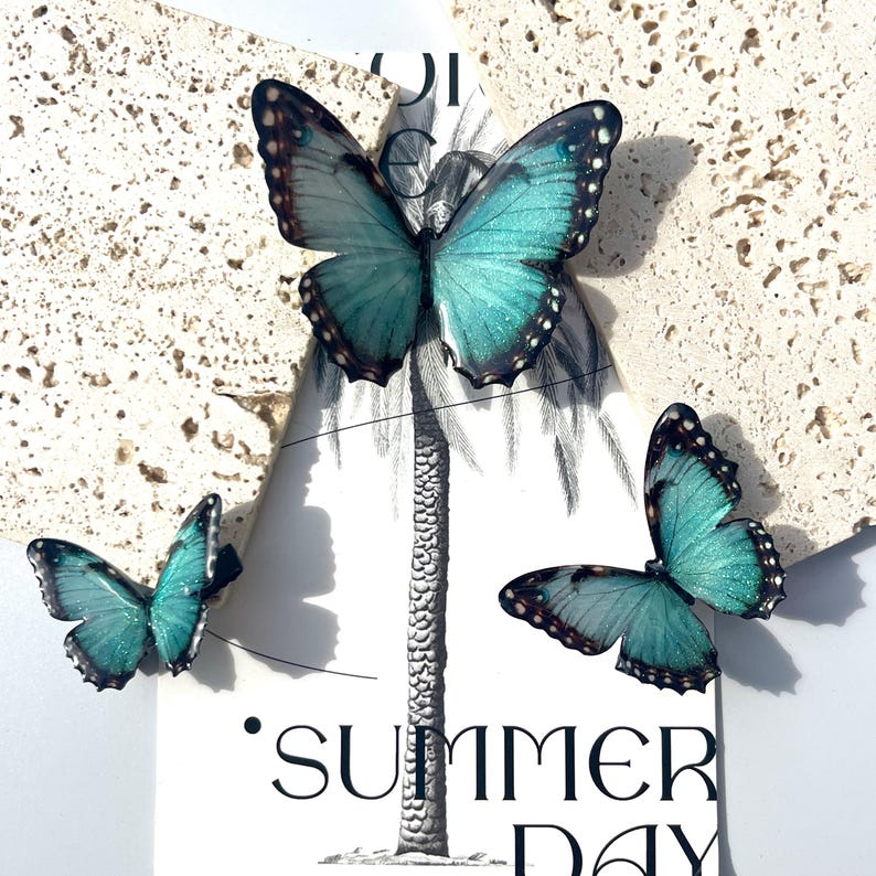 Morpho Peleides Butterfly Hair Clip