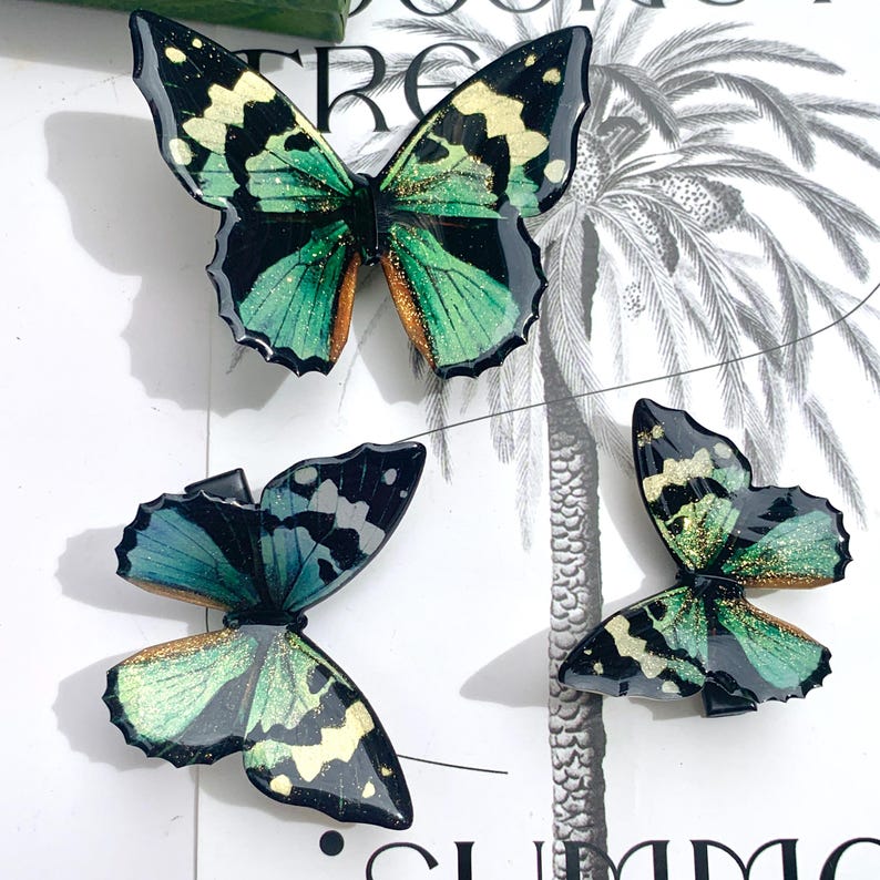 Dark Green Butterfly Hair Clip