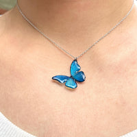 Blue Morpho Butterfly Necklace