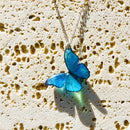 Blue Morpho Butterfly Necklace