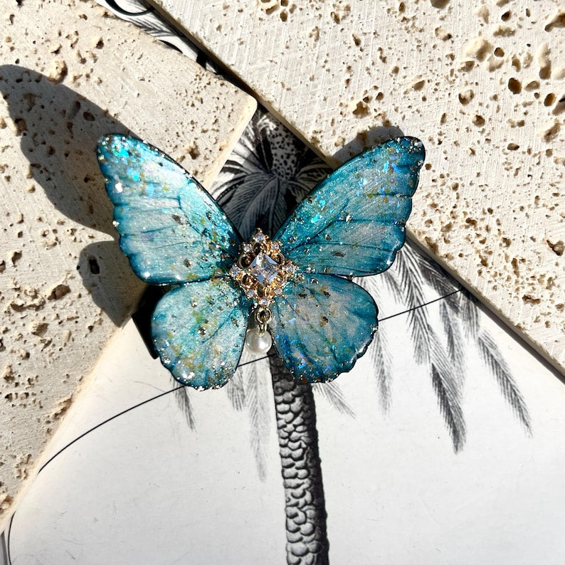 Blue Butterfly Hair Clip