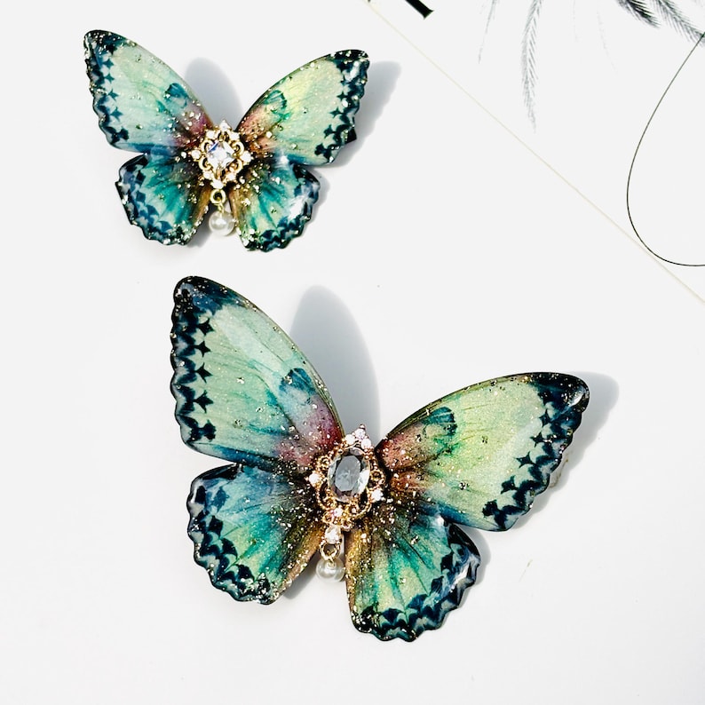 Vintage Green Butterfly Hair Clip