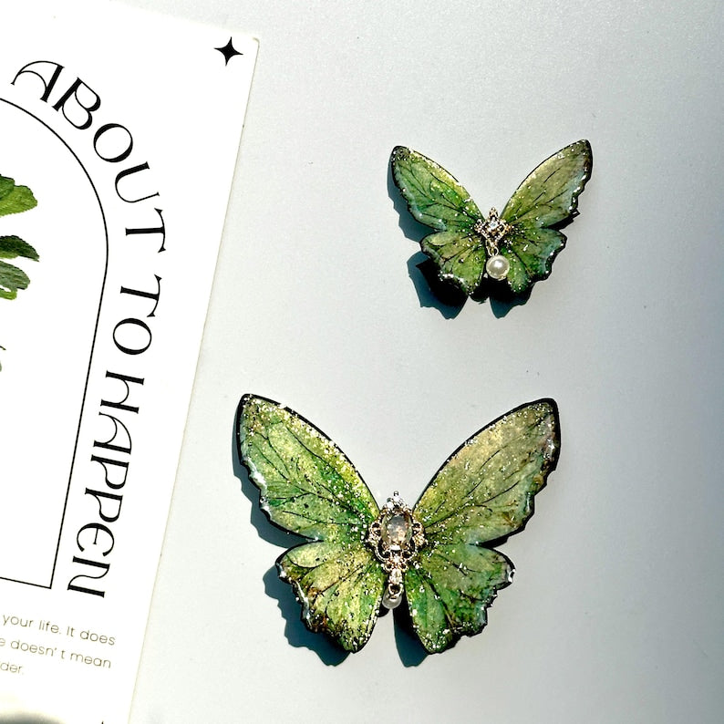 Vibrant Green Butterfly Hair Clip