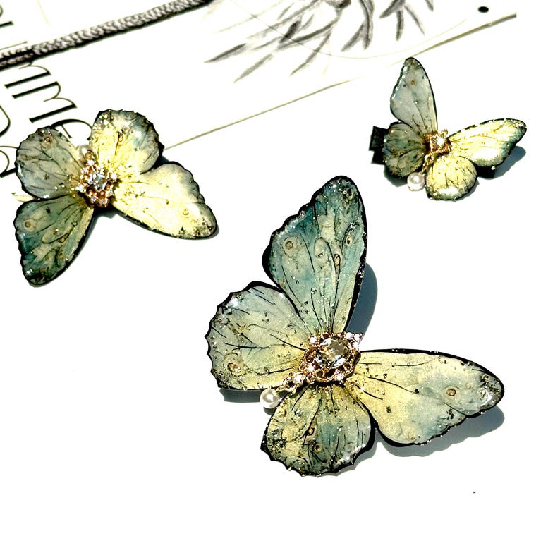 Buttercream Yellow Butterfly Hair Clip