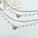 Butterfly Pearl Choker Insect Beaded Necklace