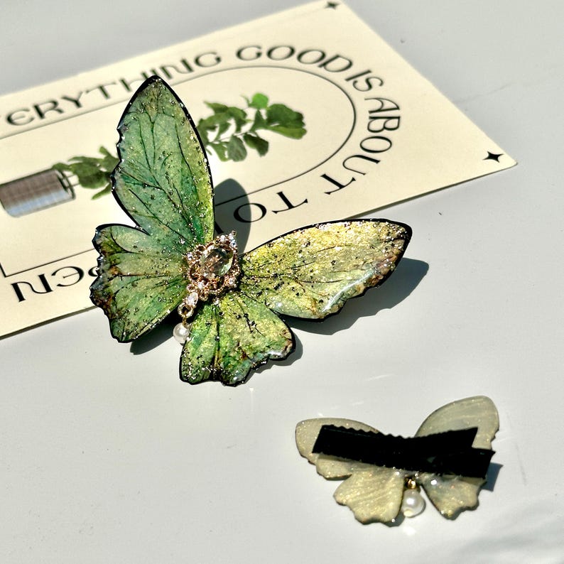 Vibrant Green Butterfly Hair Clip