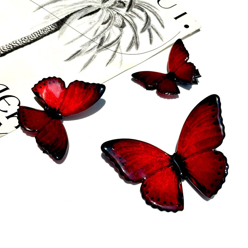 Scarlet Butterfly Hair Clip