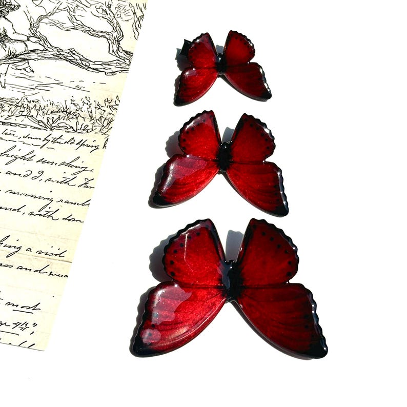 Scarlet Butterfly Hair Clip