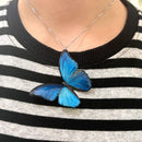 Blue Morpho Butterfly Necklace